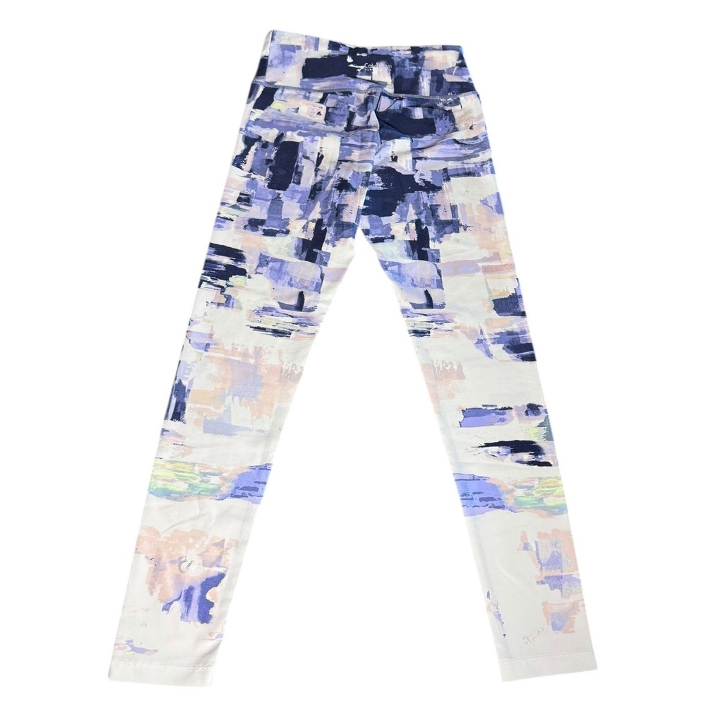 Calvin Klein Collage Print High Waist Leggings XS Multicolor Sporty EUC - Picture 2 of 4